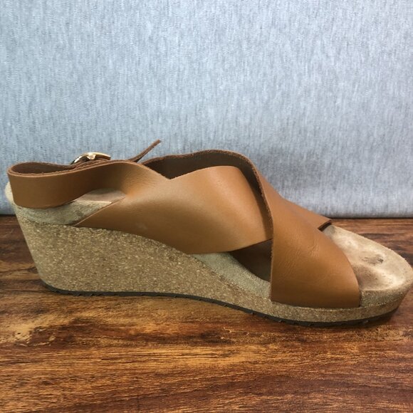 Papillio 40 US 9 Birkenstock Samira Ring Buckle Brown Wedge Sandals‎ Slingback - Picture 6 of 10